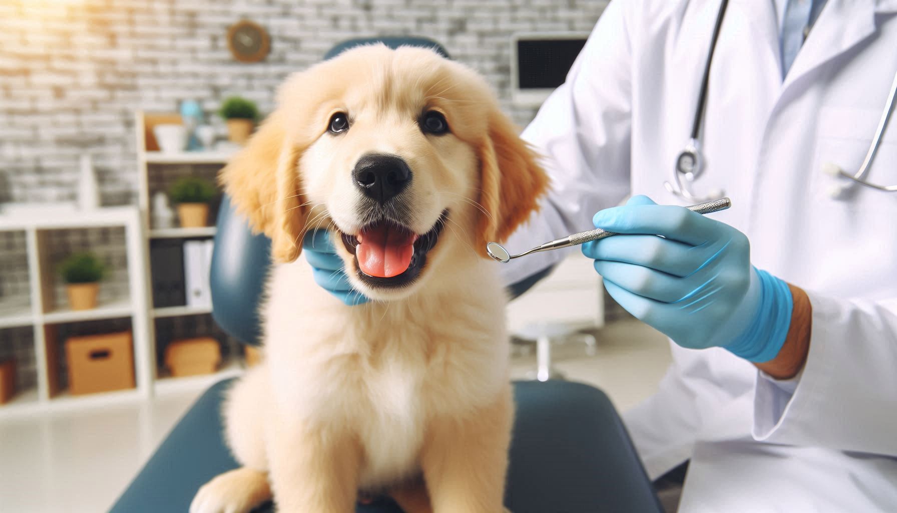 dog with dentist