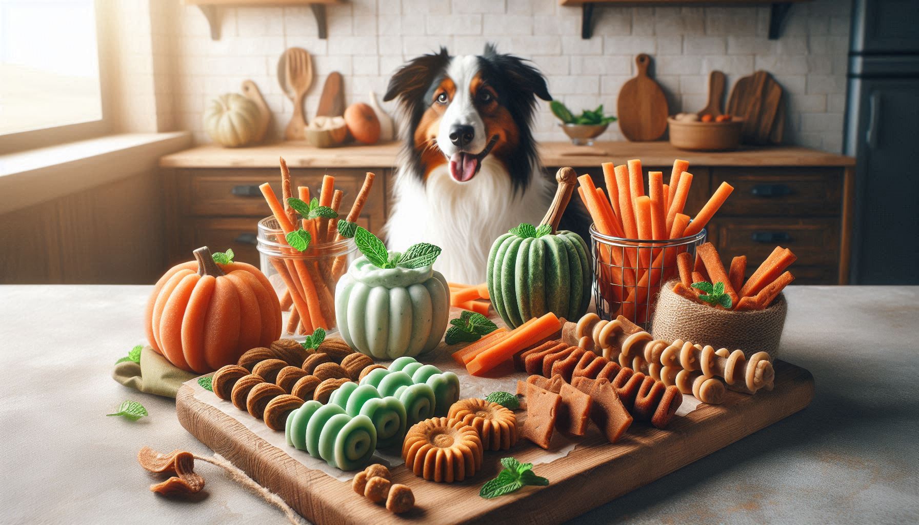 dog with homemade treats