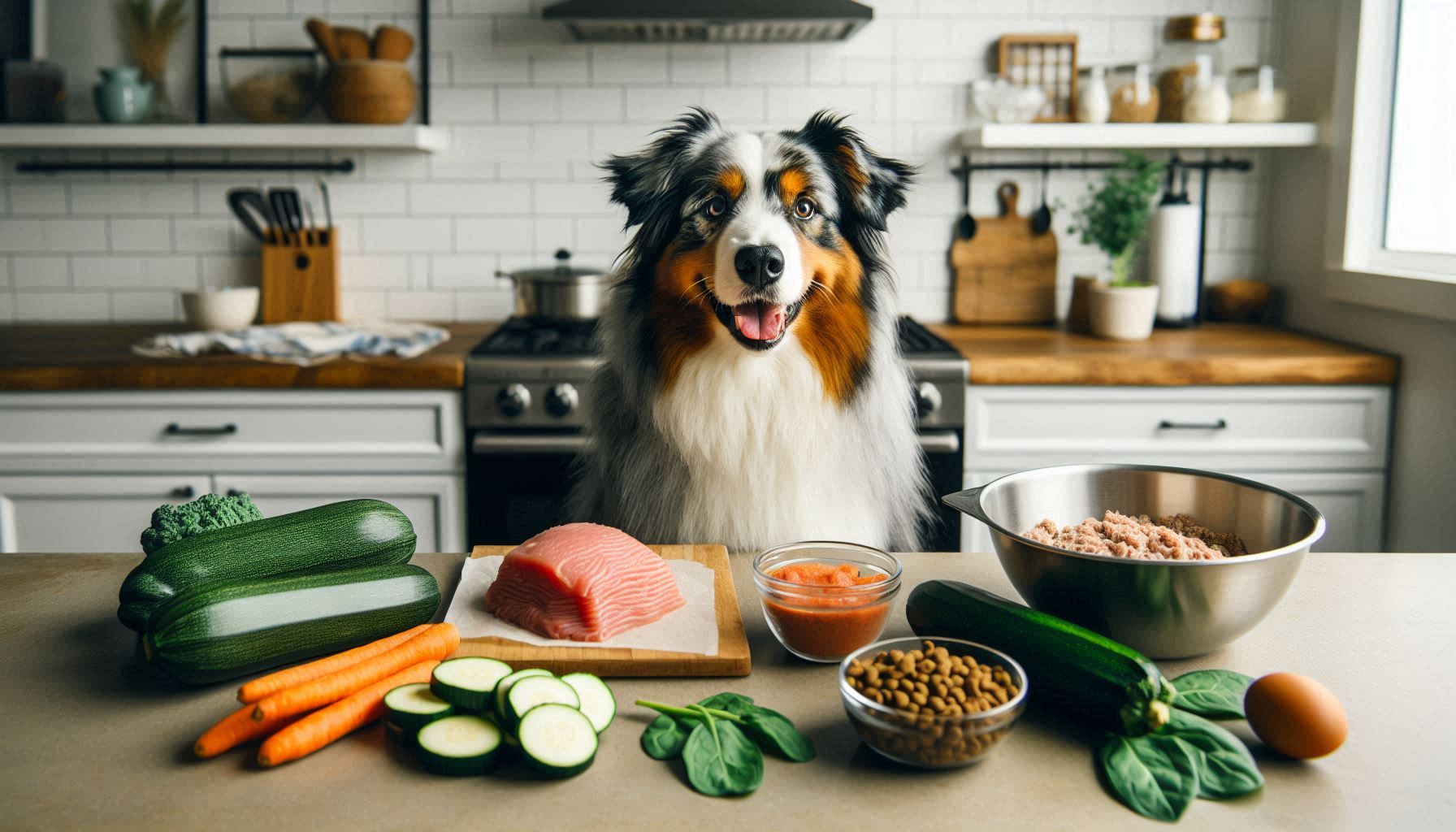 healthy dog food with dog face